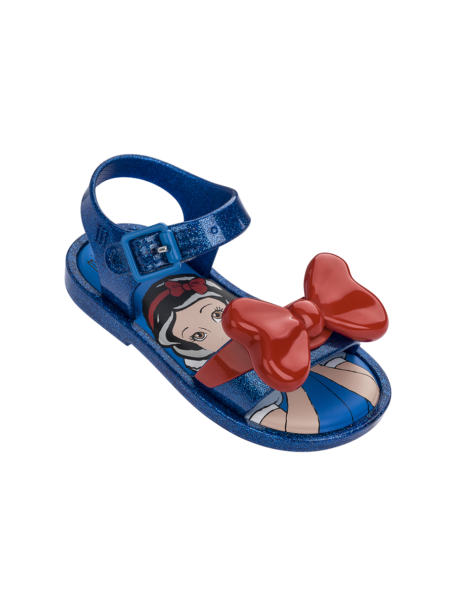 mini_mar_snow_white_sandal_blue_glitter_contrast_lewardrobe_mini_melissa MINI MAR SNOW WHITE SANDAL BLUE GLITTER CONTRAST - Image 1