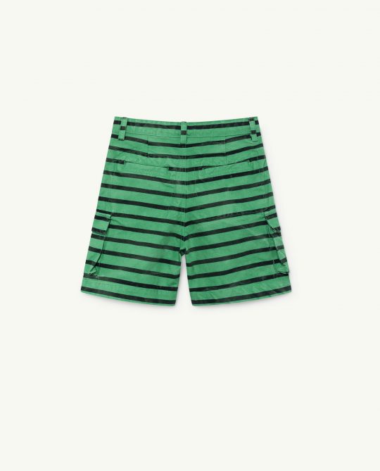 PIG WOVEN BERMUDA GREEN STRIPES