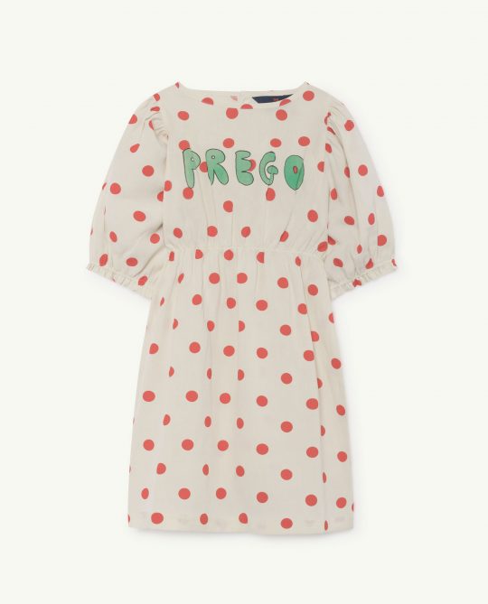 SWALLOW KIDS DRESS WHITE POLKA DOTS