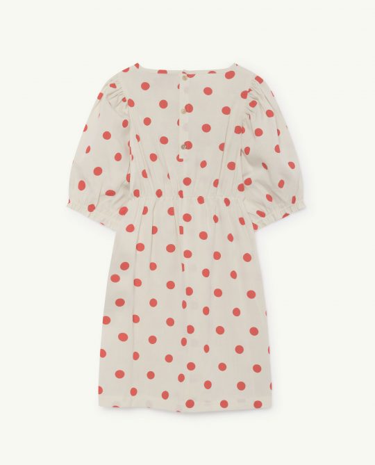 SWALLOW KIDS DRESS WHITE POLKA DOTS