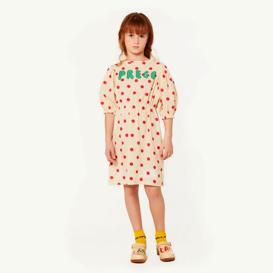 SWALLOW KIDS DRESS WHITE POLKA DOTS