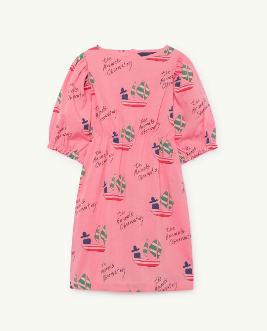 SWALLOW KIDS DRESS PINK SHIPS