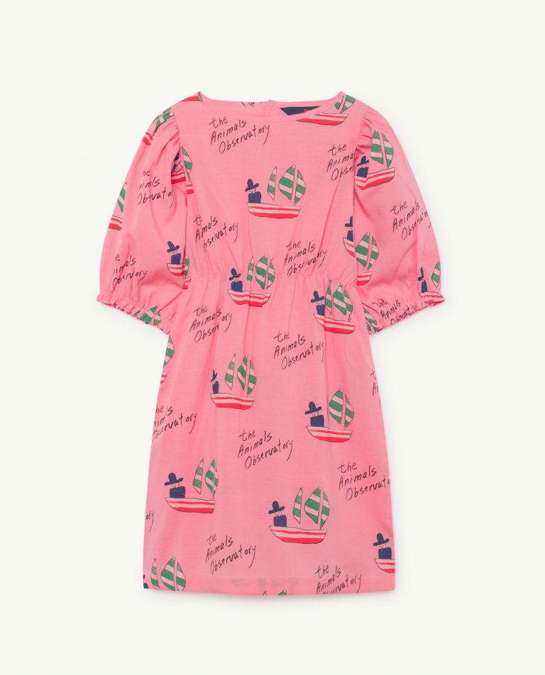 SWALLOW KIDS DRESS PINK SHIPS - Image 2