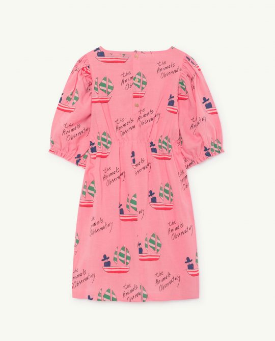 SWALLOW KIDS DRESS PINK SHIPS