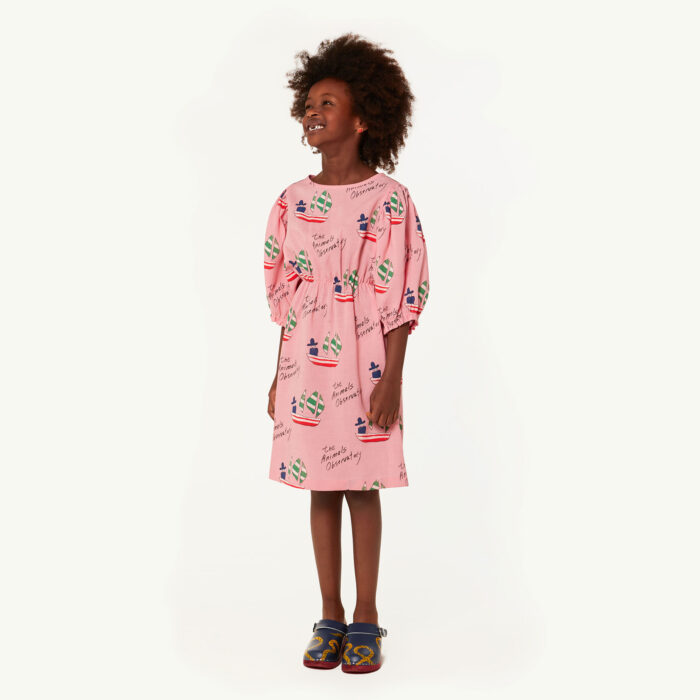 SWALLOW KIDS DRESS PINK SHIPS - Image 4