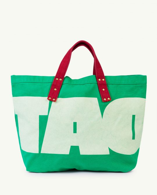 SMALL CANVAS TOTE BAG ELECTRIC GREEN TAO
