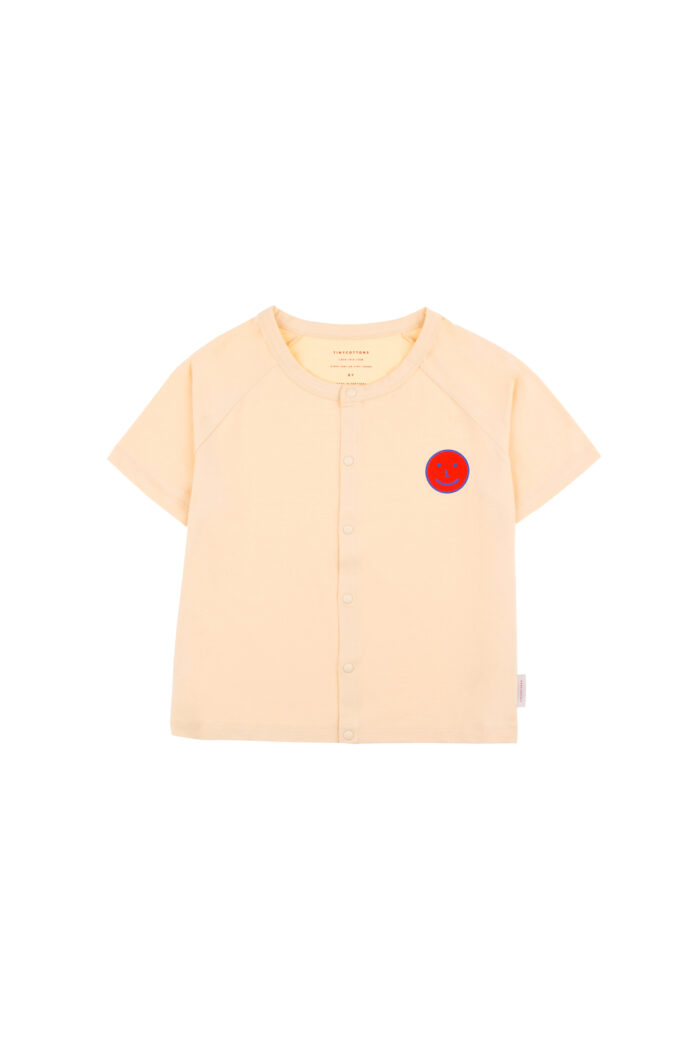 HAPPY FACE SS CARDIGAN CREAM RED - Image 1