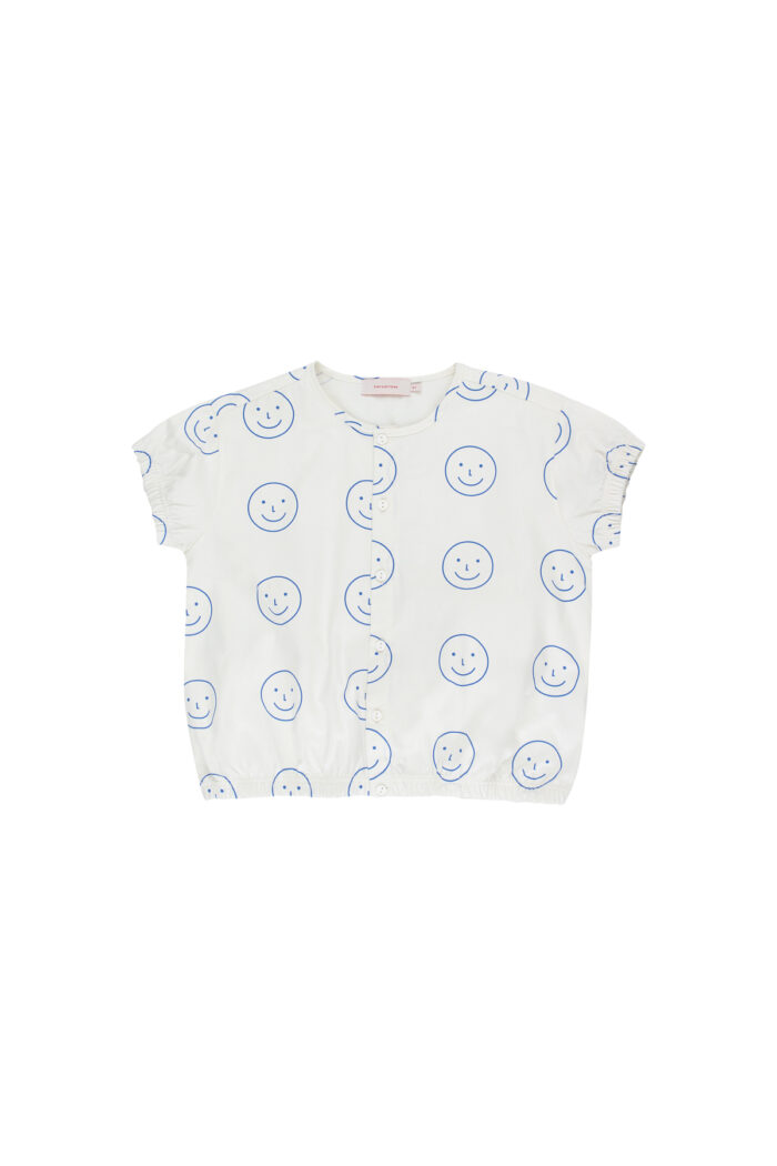 HAPPY FACE SS BLOUSE OFF WHITE ULTRAMARINE - Image 1