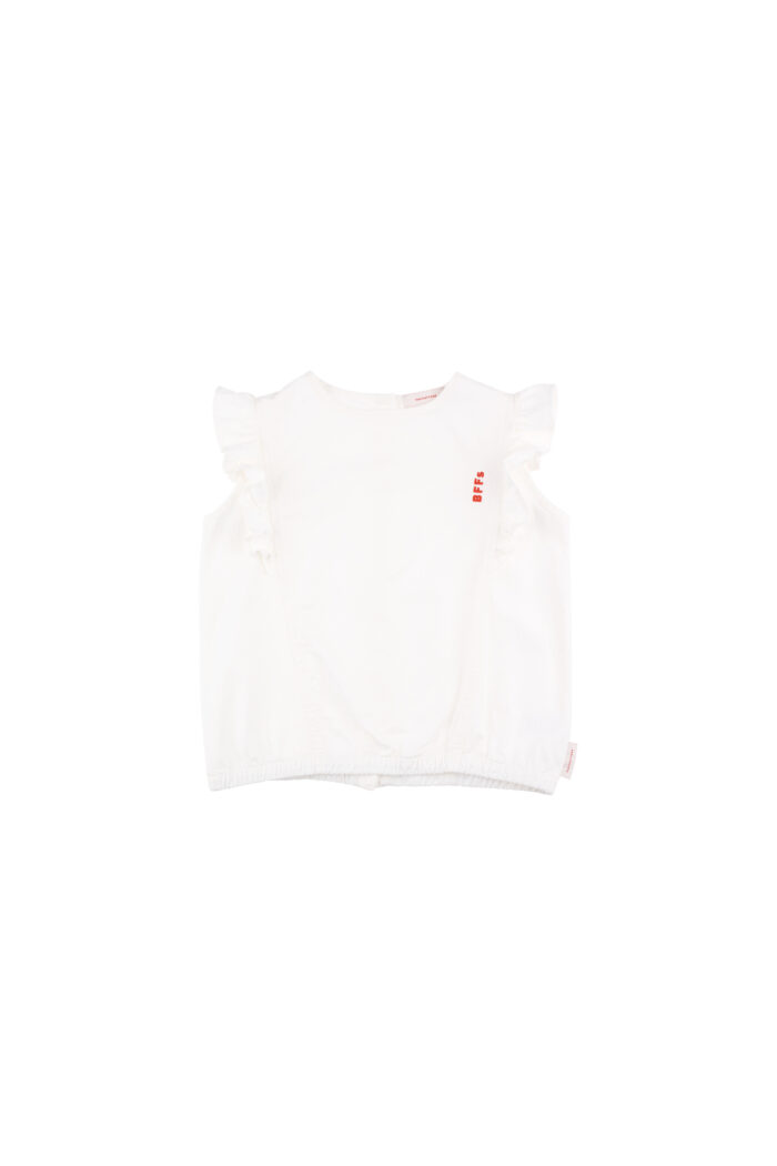 BFFs RUFFLES BLOUSE OFF SHITE RED - Image 1