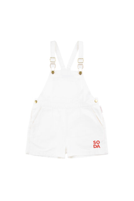 SODA SHORT OVERALL OFF WHITE RED