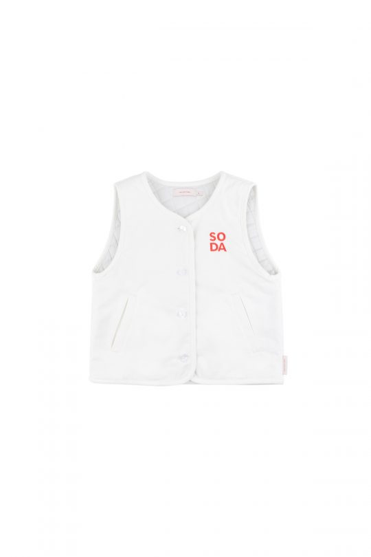 SODA VEST OFF WHITE RED