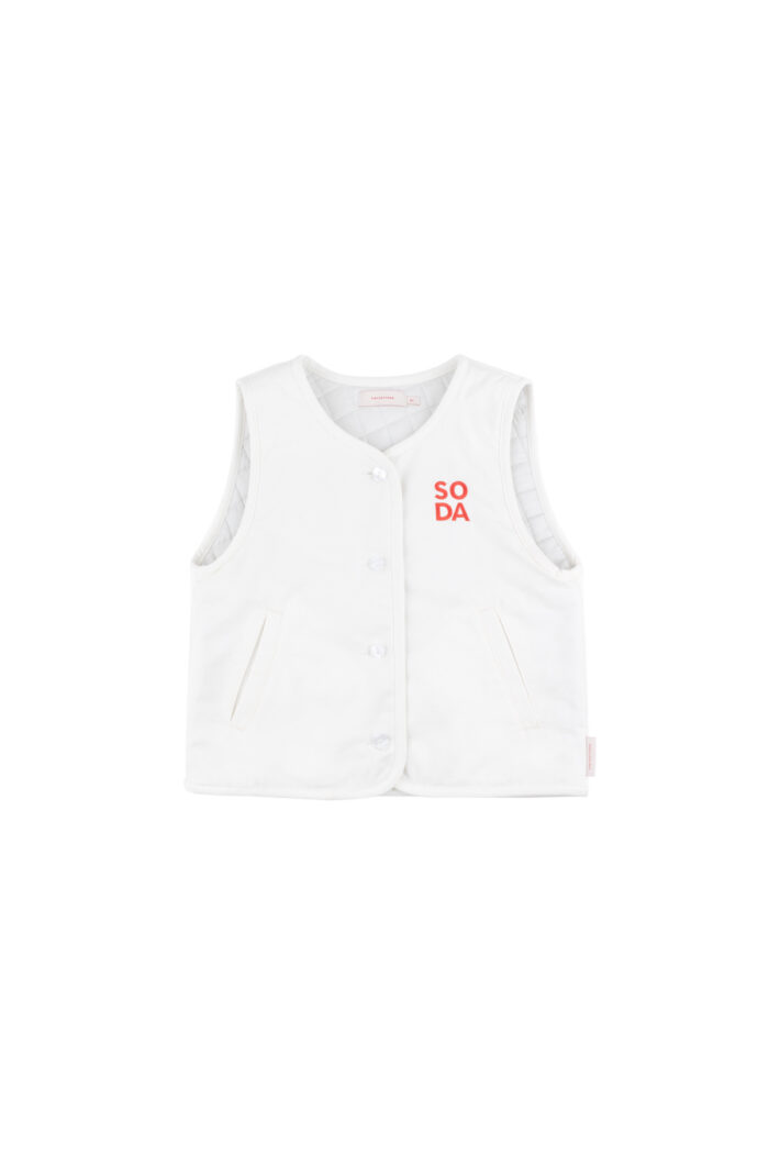 SODA VEST OFF WHITE RED - Image 1
