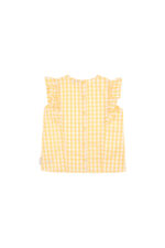 CHECK RUFFLES BLOUSE WHITE CANARY - Image 2