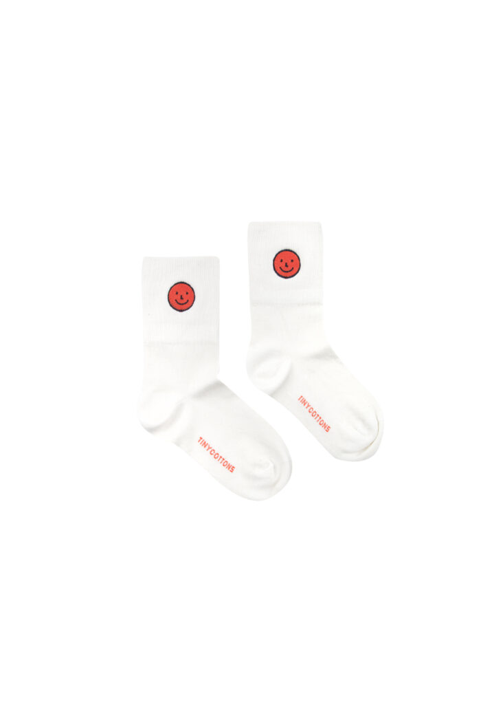 HAPPY FACE MEDIUM SOCKS OFF WHITE RED - Image 1