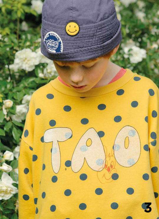 BEAR KIDS SWEATSHIRT YELLOW POLKA DOTS