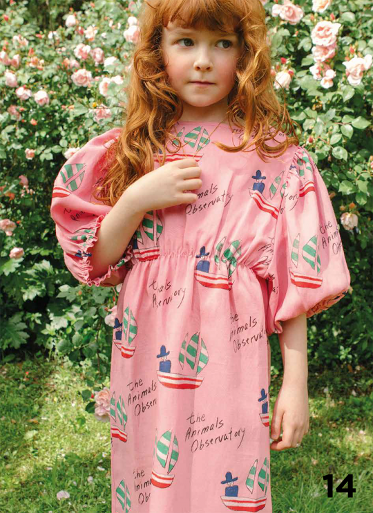 SWALLOW KIDS DRESS PINK SHIPS