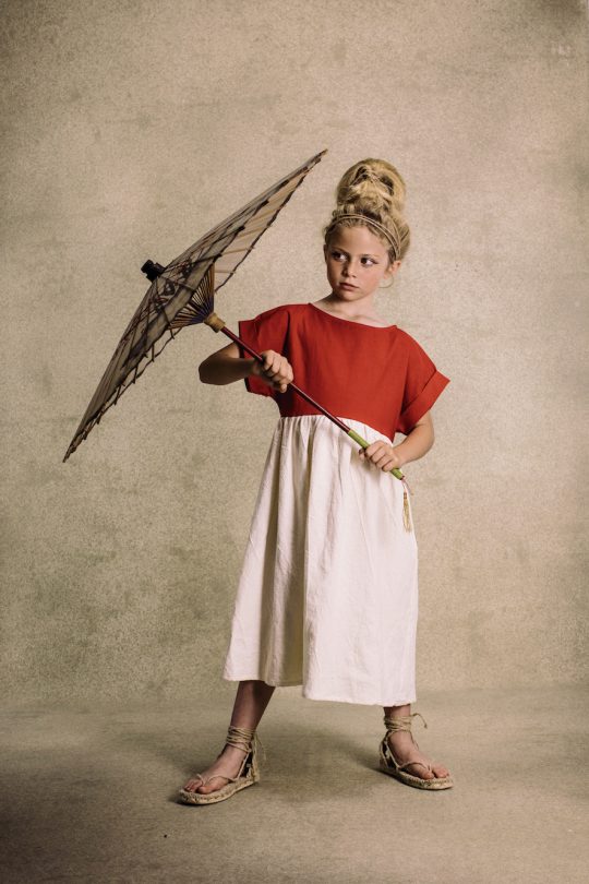 ORIGAMI T-SHIRT DRESS SCARLET