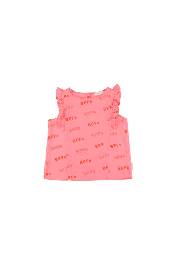 BFFS RUFFLES BLOUSE ROSE/RED - Image 1