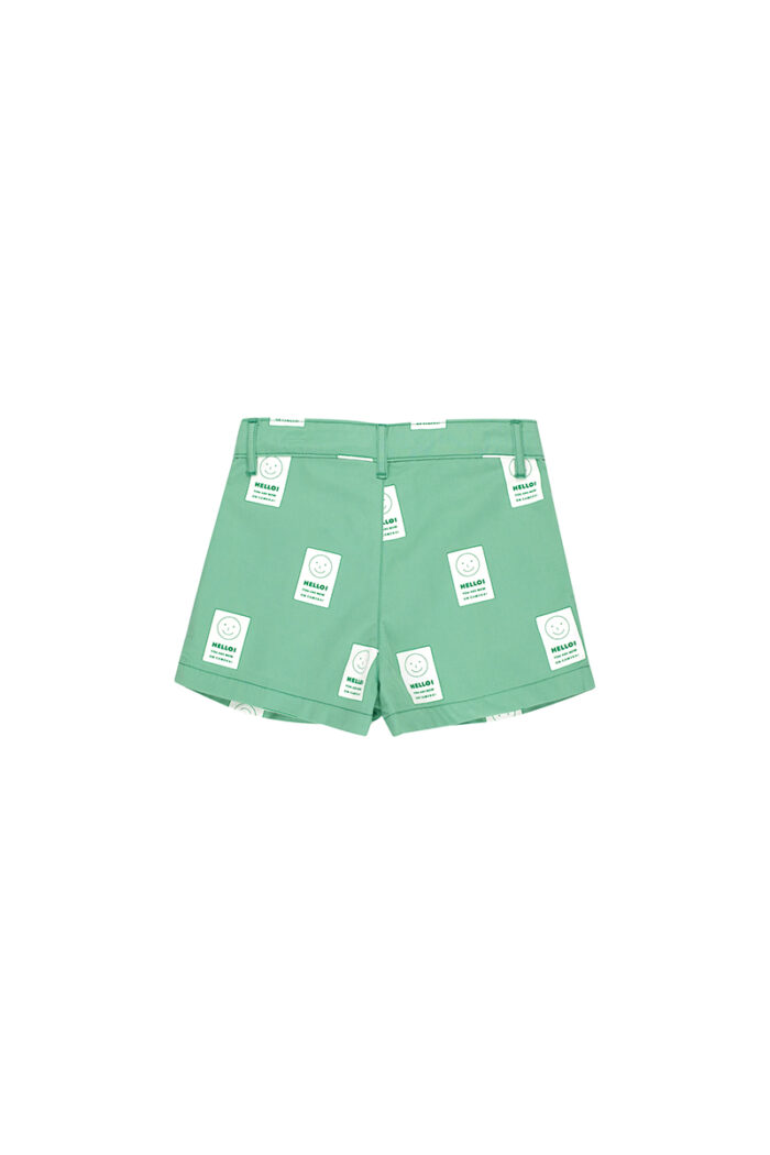 HELLO PLEAT SHORT EMERALD/OFF-WHITE - Image 2