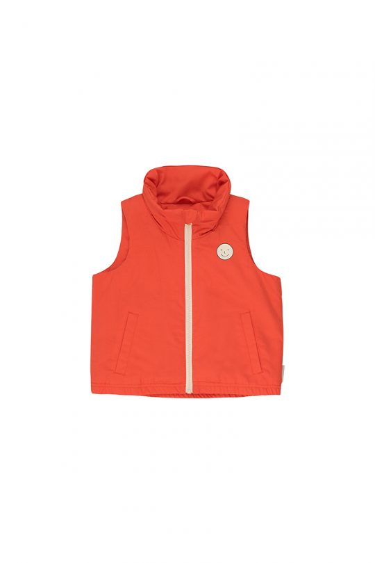 HAPPY FACE VEST RED/CREAM
