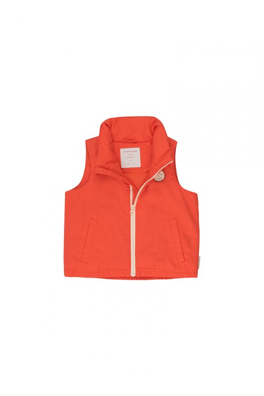 HAPPY FACE VEST RED/CREAM