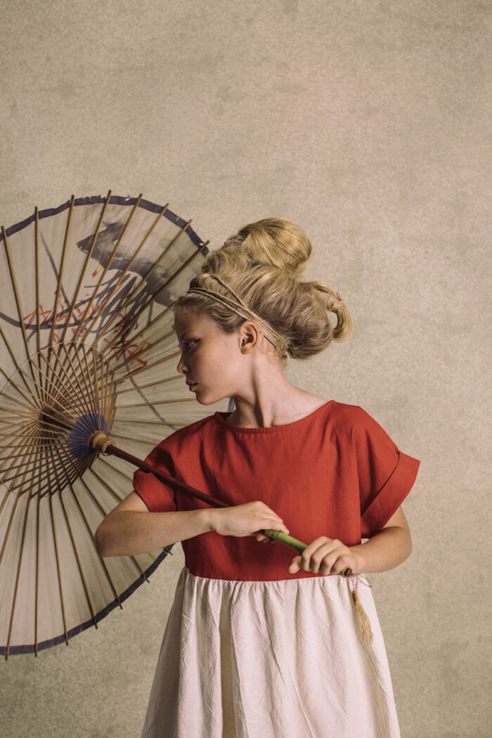 ORIGAMI T-SHIRT DRESS SCARLET - Image 1