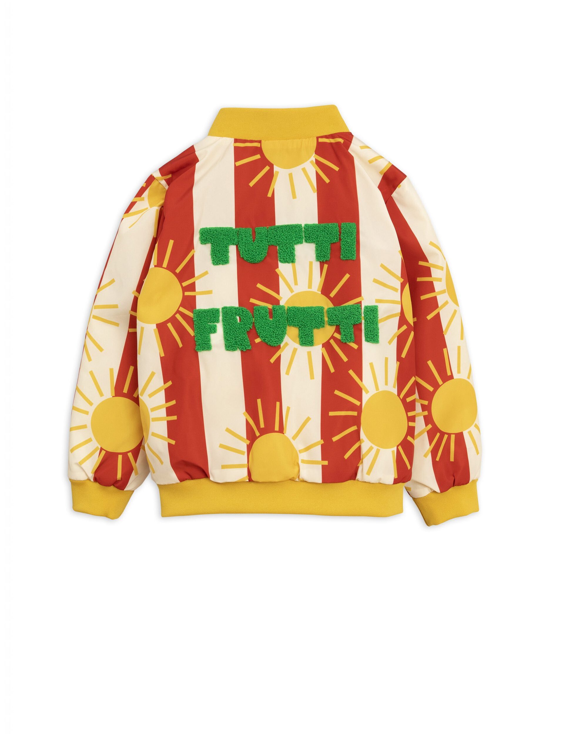 19610103-2-mini-rodini-sun-stripe-baseball-jacket-red SUN STRIPE BASEBALL JACKET - Image 1