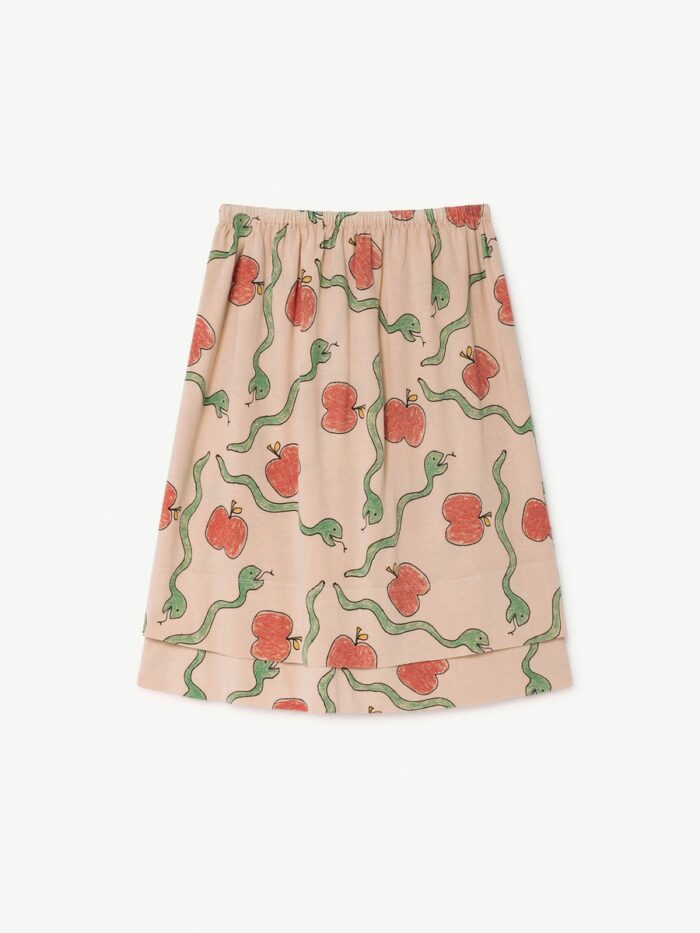 KITTEN KIDS SKIRT ORANGE APPLES & SNAKES - Image 1
