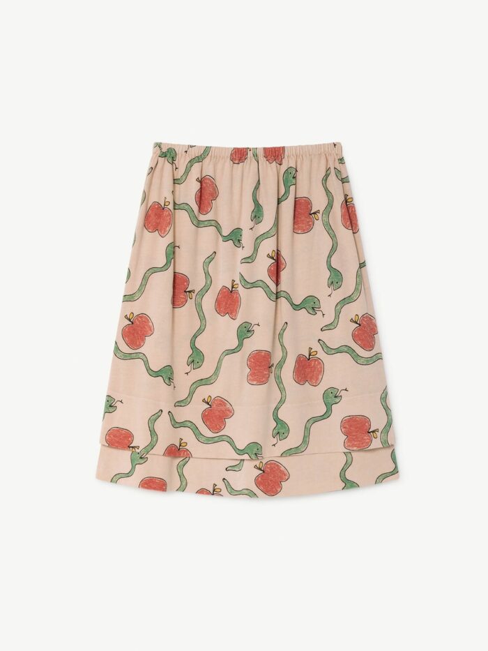KITTEN KIDS SKIRT ORANGE APPLES & SNAKES - Image 2