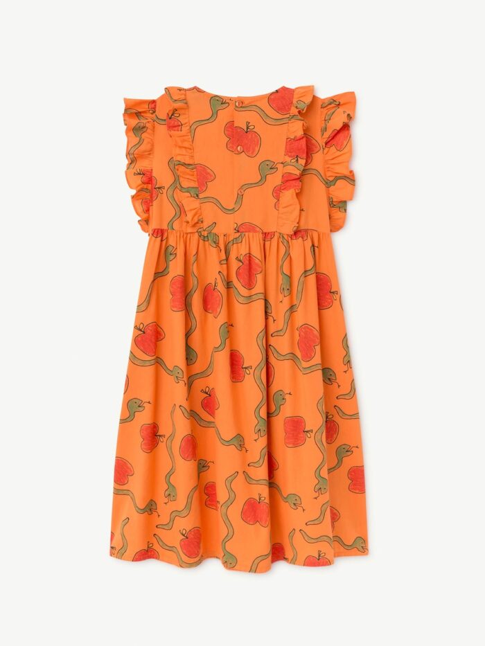 OTTER KIDS DRESS ORANGE APPLES & SNAKES - Image 2