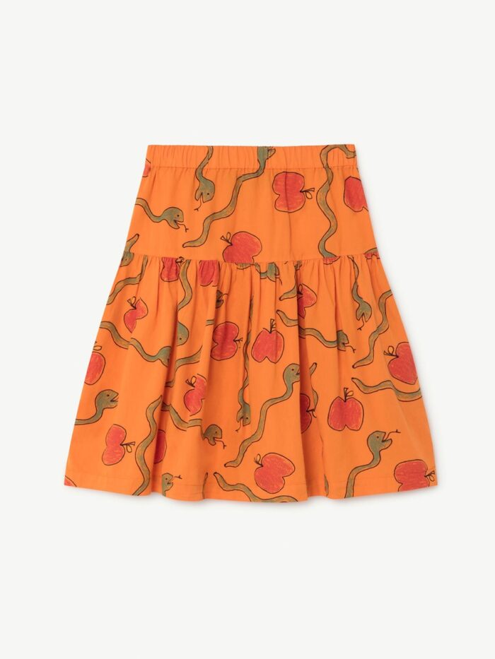 TURKEY KIDS SKIRT ORANGE APPLES & SNAKES - Image 2