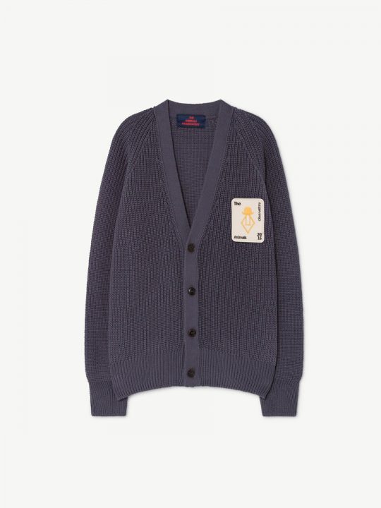 PLAIN RACOON KIDS CARDIGAN NAVY BLUE