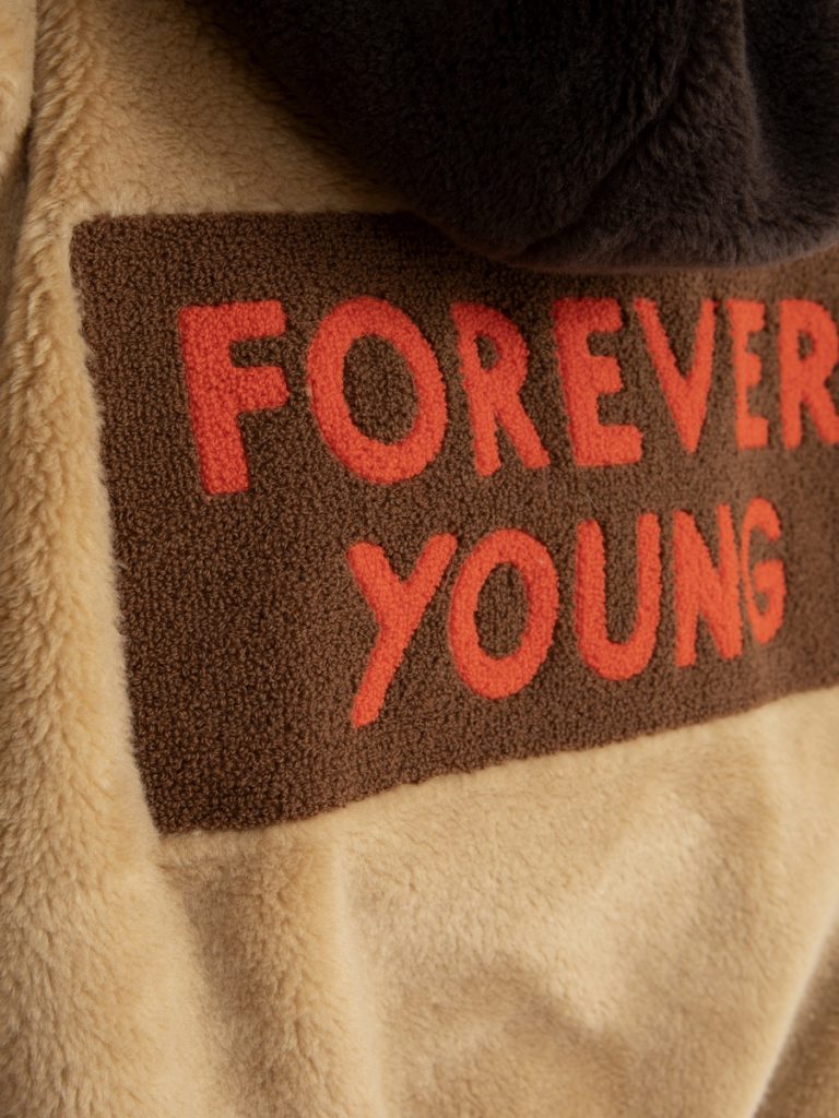 FAUX FUR HOODED JACKET BEIGE