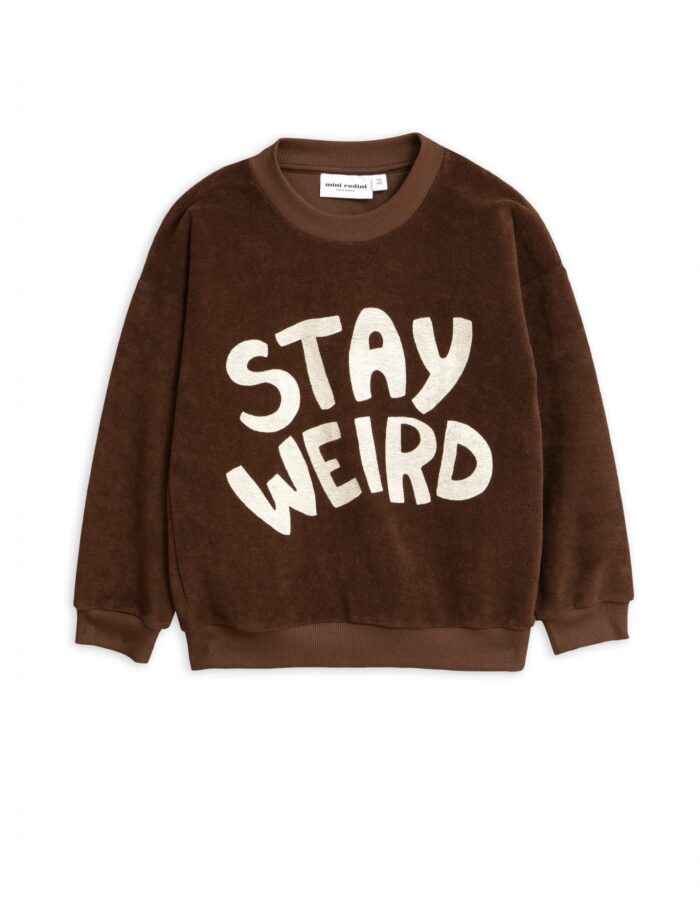 STAY WEIRD SP TERRY SWEATSHIRT BROWN - Image 1