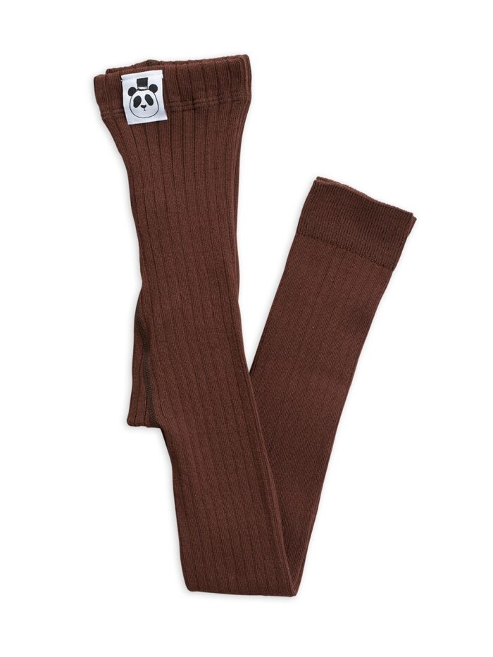 RIBBED LEGGINGS BROWN - Image 1