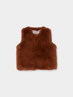BABY BROWN FAUX FUR VEST