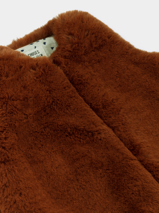 BABY BROWN FAUX FUR VEST
