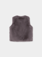 BABY GREY FAUX FUR VEST - Image 2