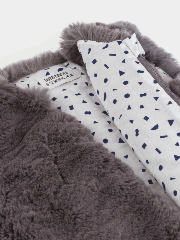 BABY GREY FAUX FUR VEST - Image 3