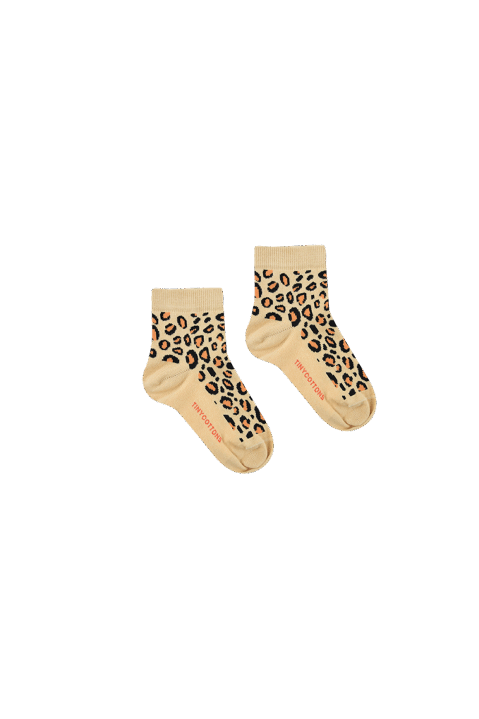 ANIMAL PATTERN QUARTER SOCKS SAND/BROWN - Image 1
