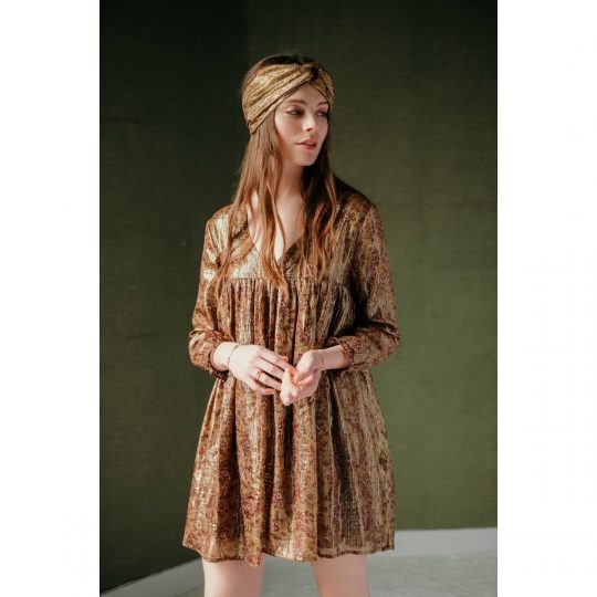 DRESS OPHY BRONZE FLOWERS
