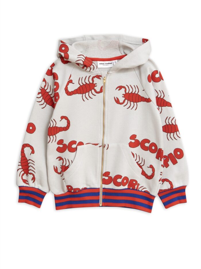 SCORPIO AOP ZIP HOODIE GREY - Image 1