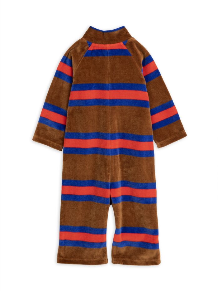 VELOUR STRIPE ONESIE BRWON - Image 2