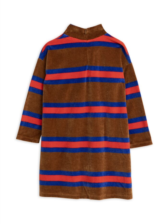 VELOUR STRIPE LS DRESS BRWON - Image 2