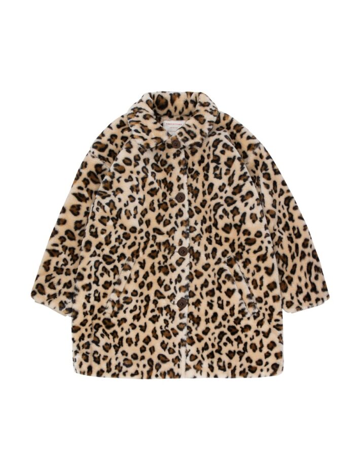 FAUX FUR COAT LIGHT CREAM BROWN - Image 1
