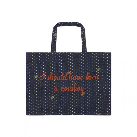 DENIM COW BOY TOTE BAG DENIM ETOILE