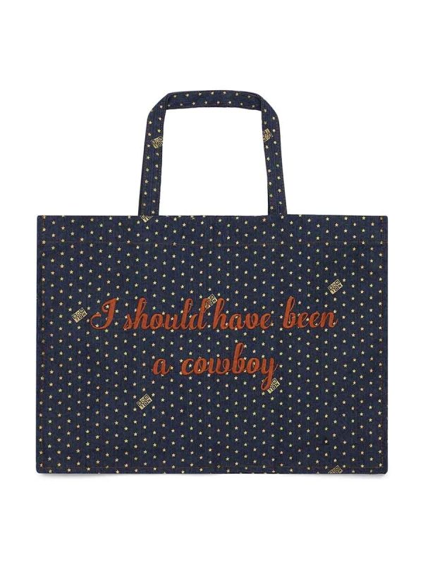 DENIM COW BOY TOTE BAG DENIM ETOILE