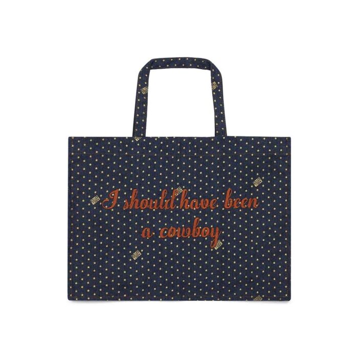 DENIM COW BOY TOTE BAG DENIM ETOILE - Image 1