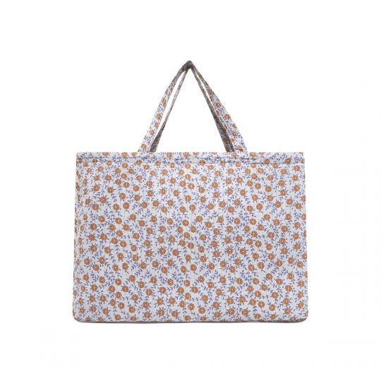 QUILTED FLOWER SHOPPING BAG BRUN APACHE