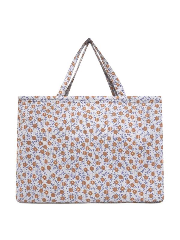 QUILTED FLOWER SHOPPING BAG BRUN APACHE